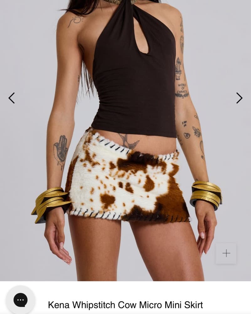 Jaded London Cowhide Skirt - Image 1