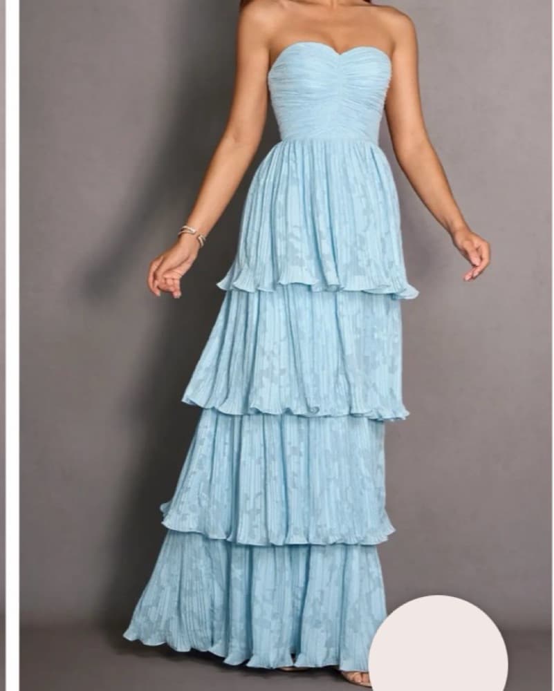 Azazie Blue ruffle Maxi - Image 1