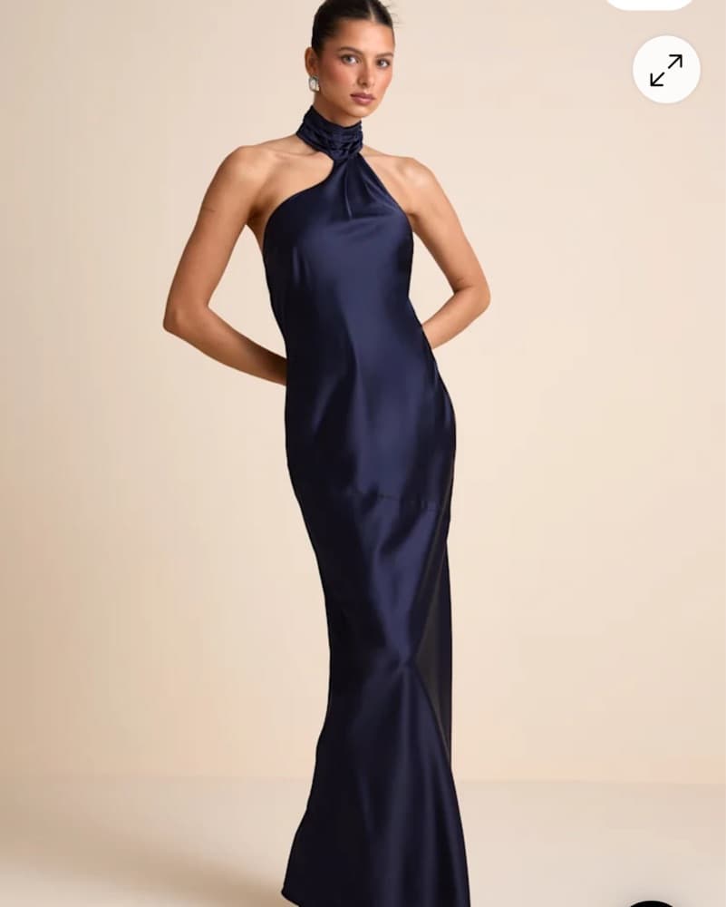 Stunning Navy Asymmetrical Gown - Image 1