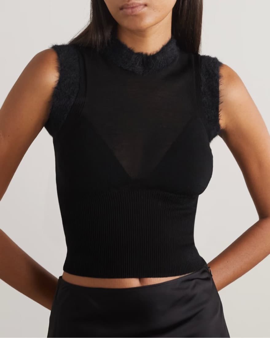 JACQUEMUS Ascosu Cotton Blend Crop Top - Image 1