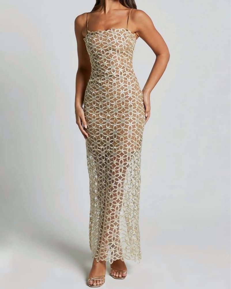 Gold Maxi Dress - Image 1