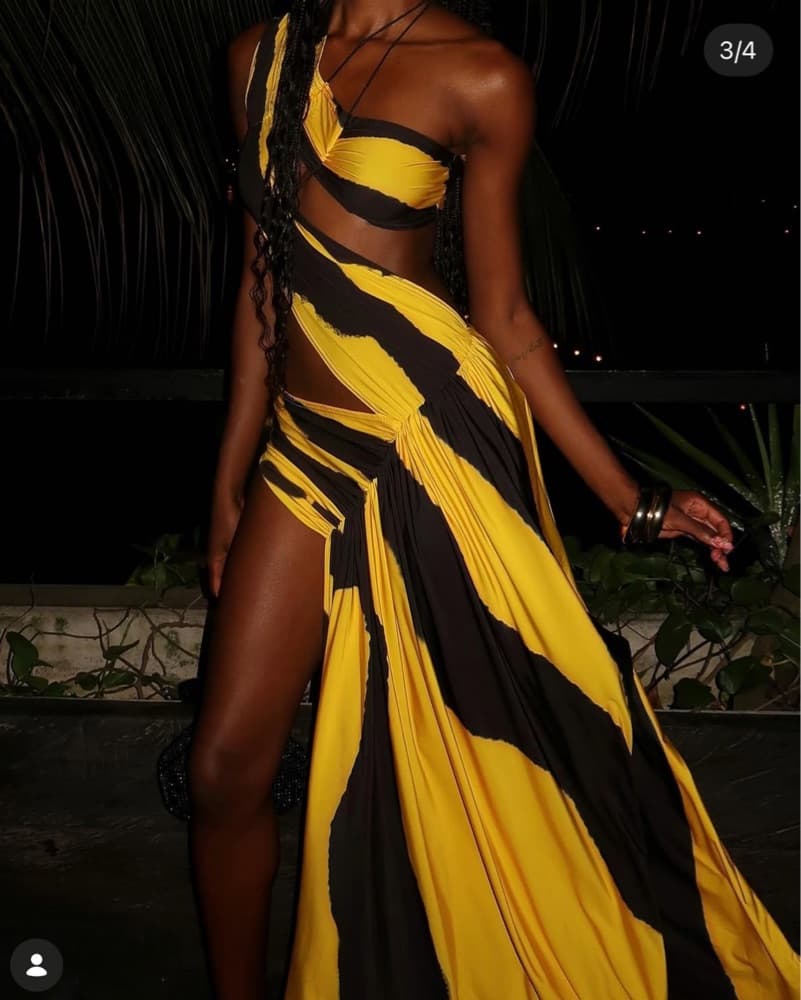 Fal-ash wrap around dress animal print - Image 1