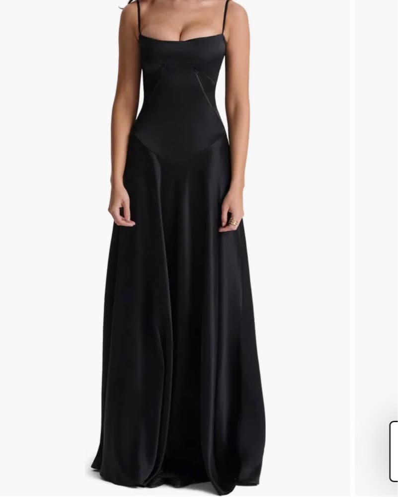 House of CB Anabella Lace-Up Satin Gown - Image 1