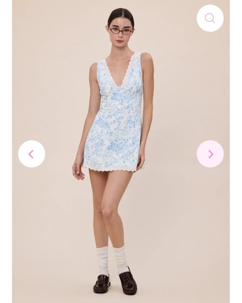 Blue Floral Minidress - Image 2