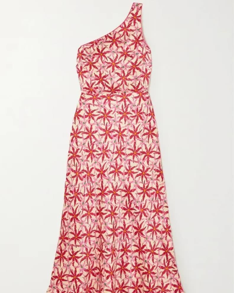 Saloni justine one shoulder printed silk - Image 2