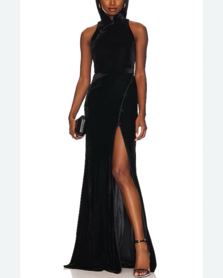 Sau Lee Long Black Dress - Image 1