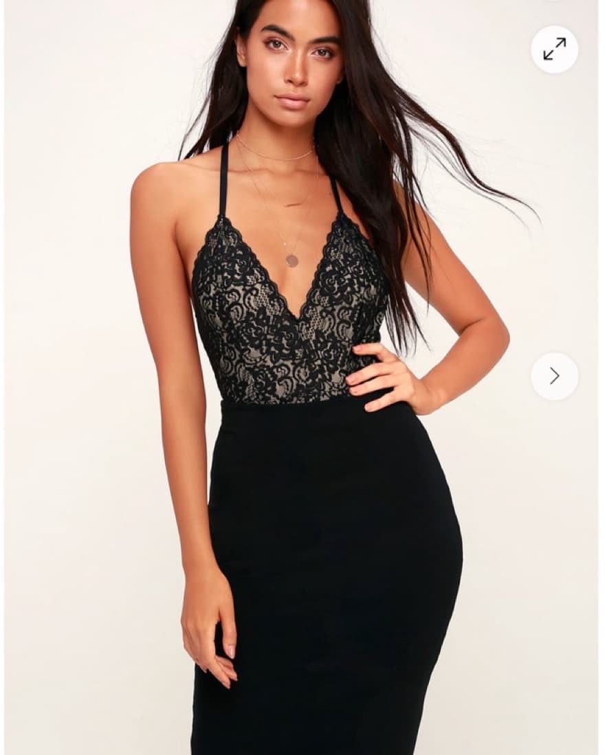 Lulus Black Lace Body Suit Top - Image 4