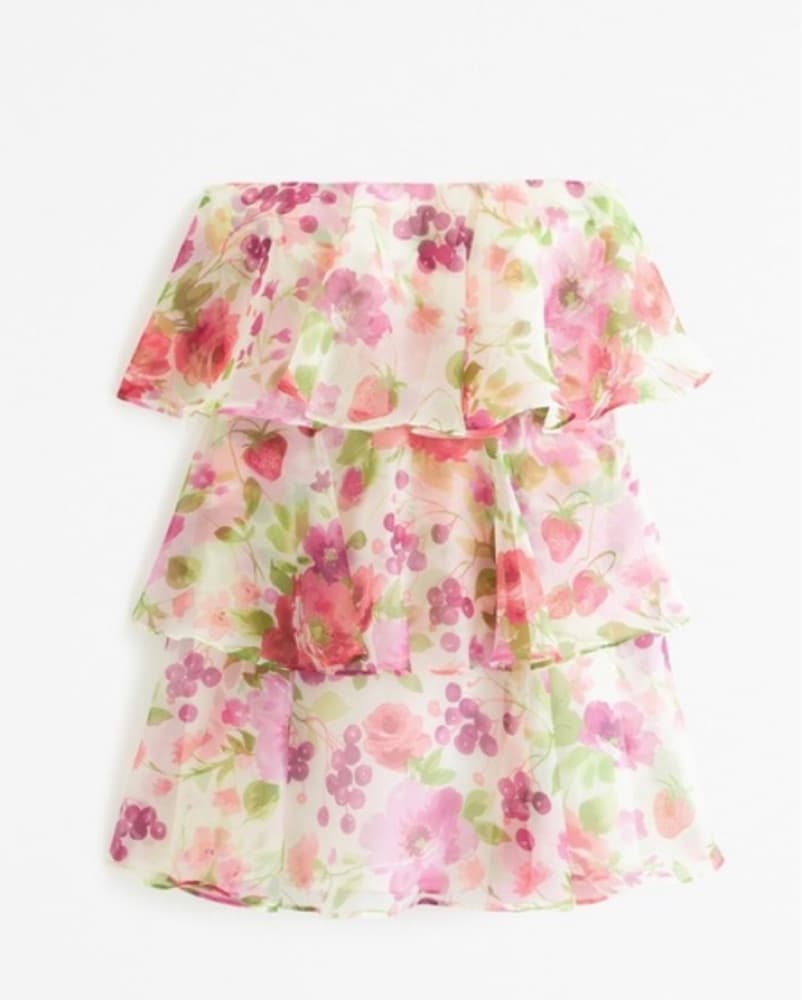 Abercrombie floral strapless dress - Image 2