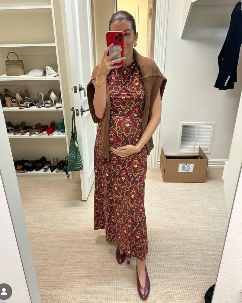 Hill House Burgundy Midi Dress - Image 1