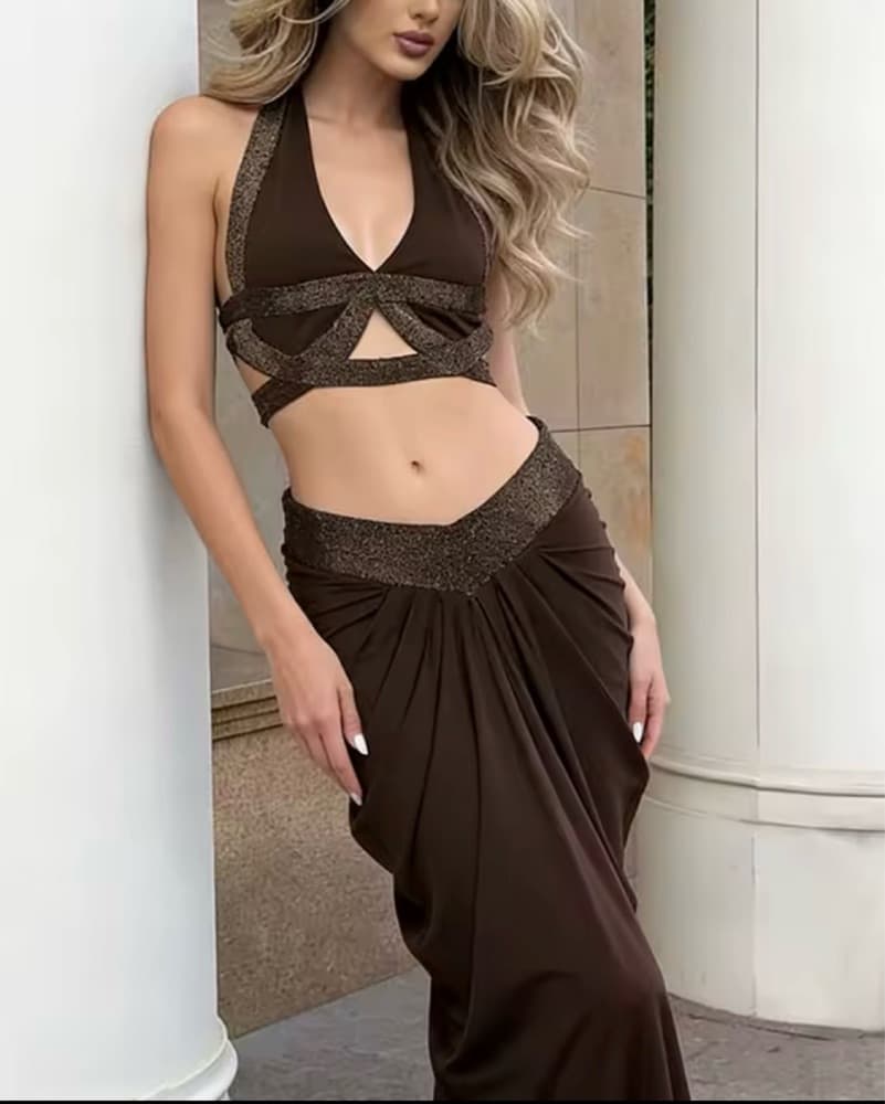 Halter Cutout Gown - Image 1