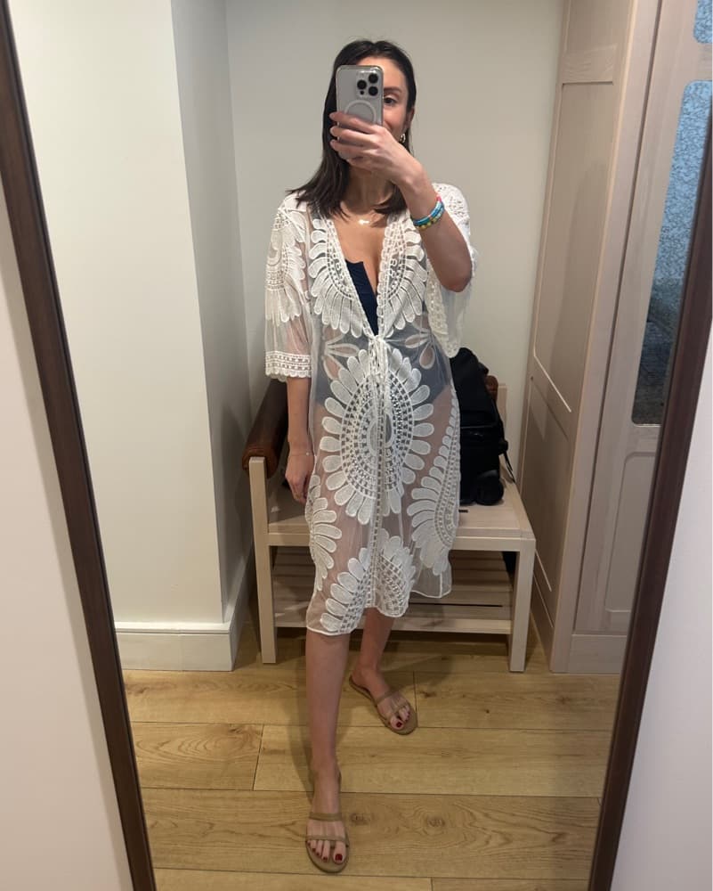 Floral Lace Maxi Beach Dress - Image 2