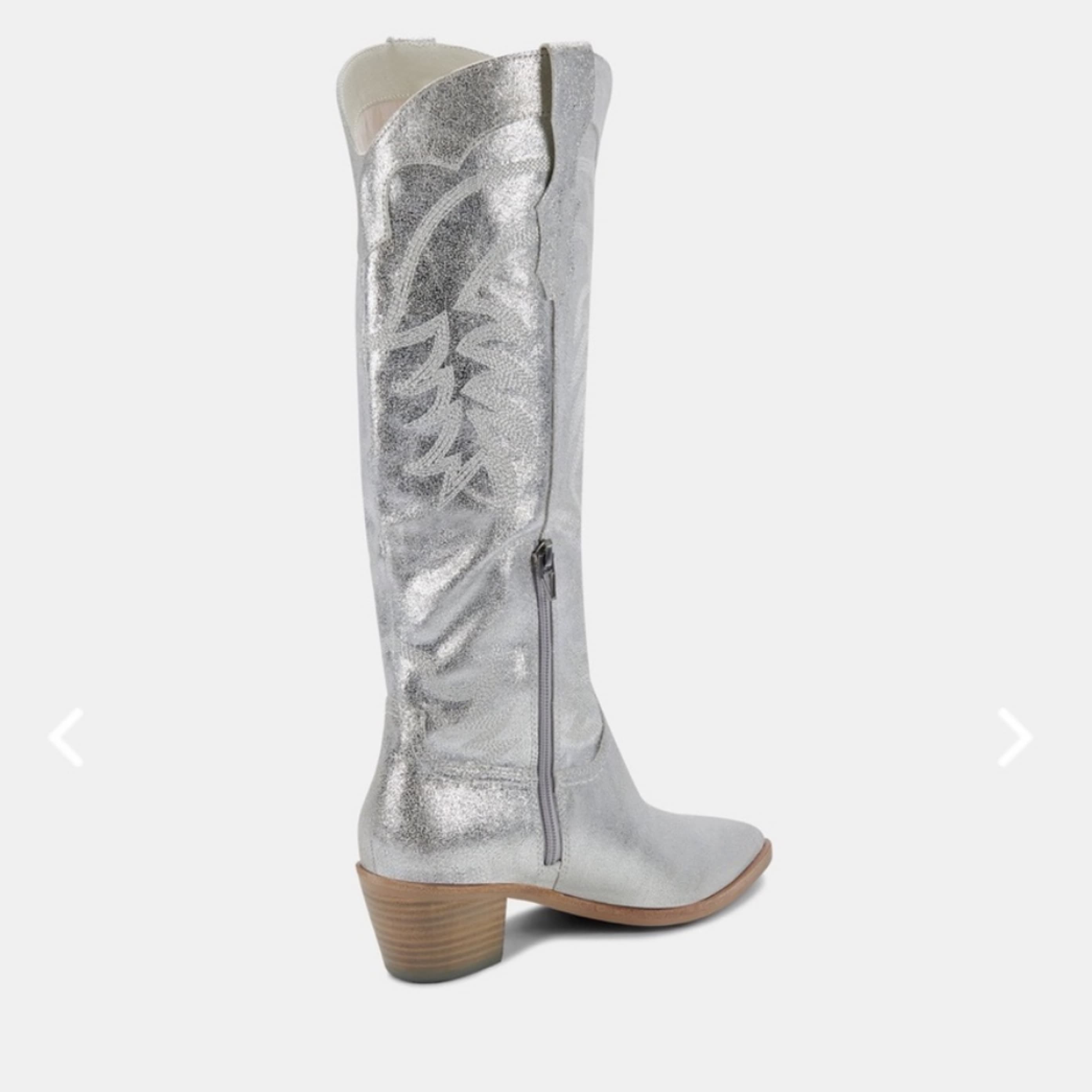 Dolce Vita Solida Metallic Cowboy Boots - Image 3