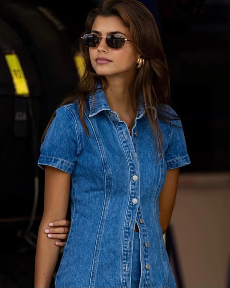 Iconic Meshki Denim Skirt Set - Image 1