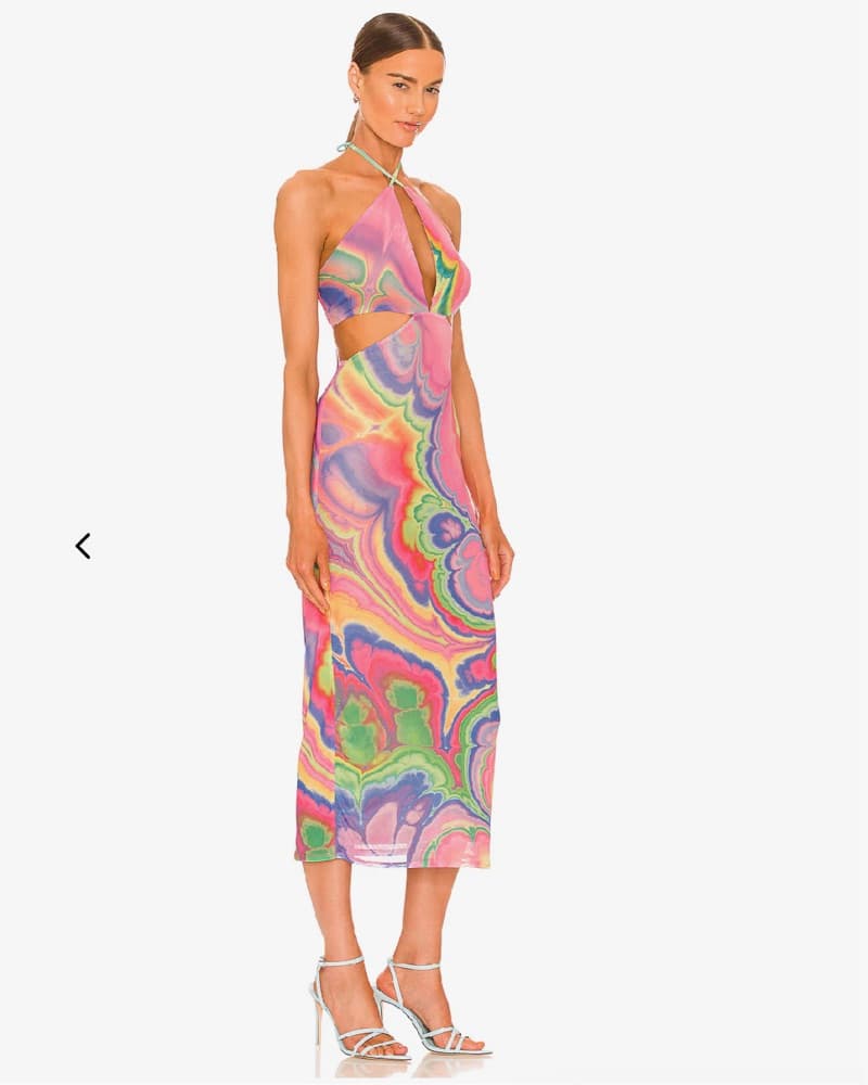 Tessa Mesh Dress In Abtract Multi Marble - Image 2