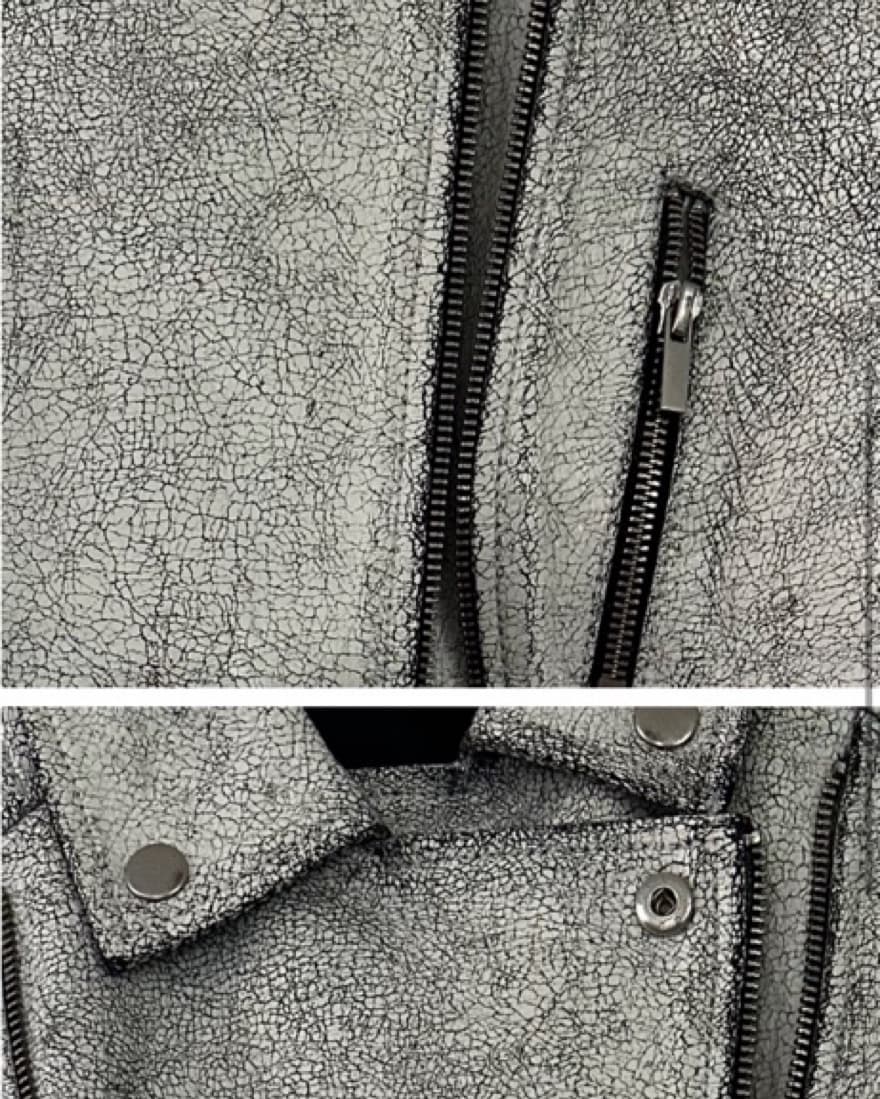R13 Cracked White Leather Jacket - Image 3