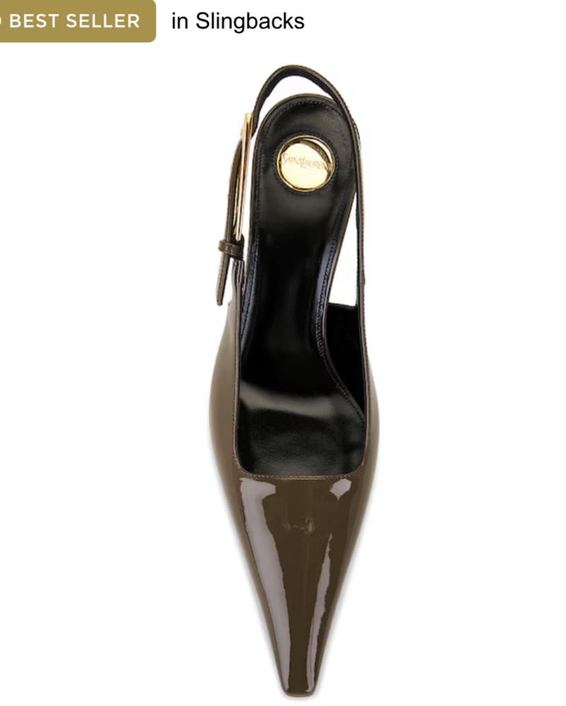 YSL 75MM Lee Slingbacks In Marron - Image 4