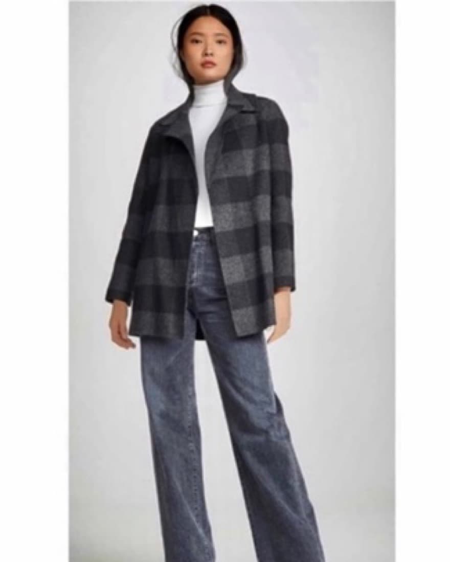 Theory Clairene Coat In Black Multi - Image 5