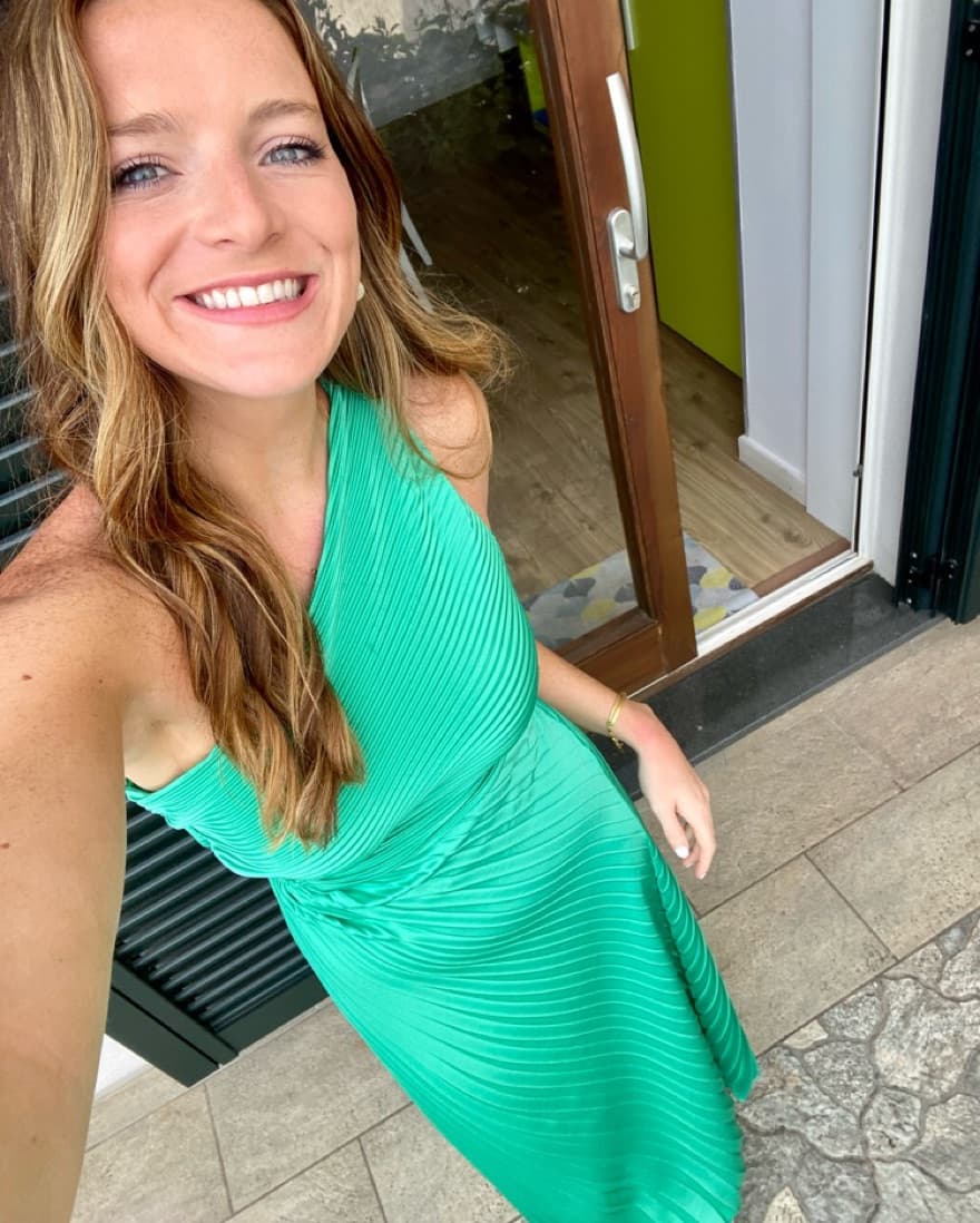 Green Pleated Dress - Image 2