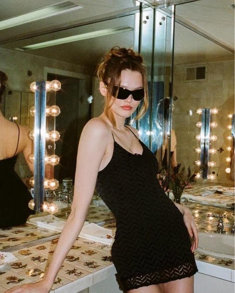 With Jean black mini Body Con Dress  - Image 2