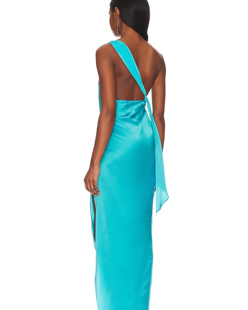 Teal Amanda Uprichard Jaida Maxi Dress - Image 4