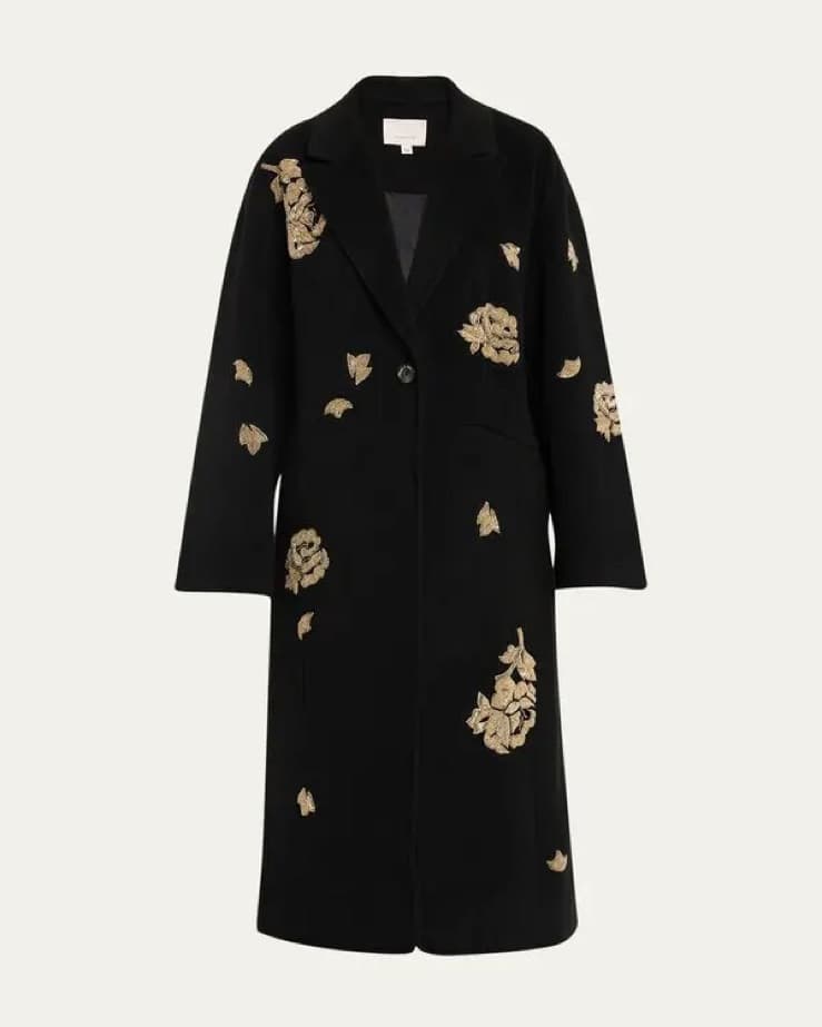 Cinq a Sept Gravis Rose Embellished Coat - Image 3