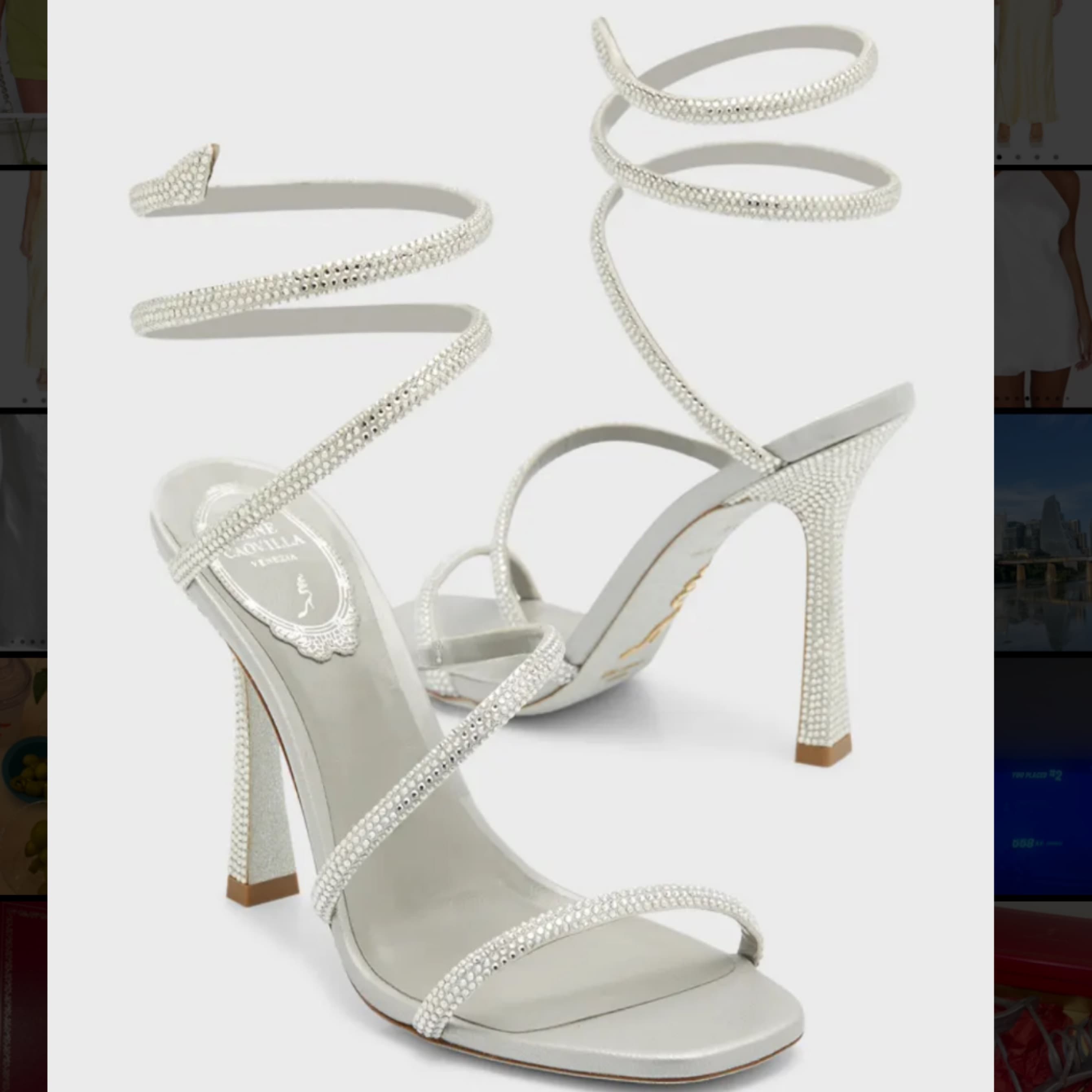 Rene Caovilla Strass Snake-Wrap Stiletto - Image 1