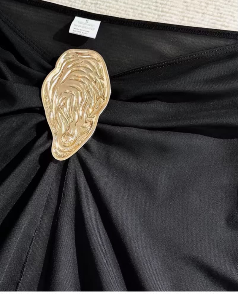 Black Oyster Coverup Skirt  - Image 2