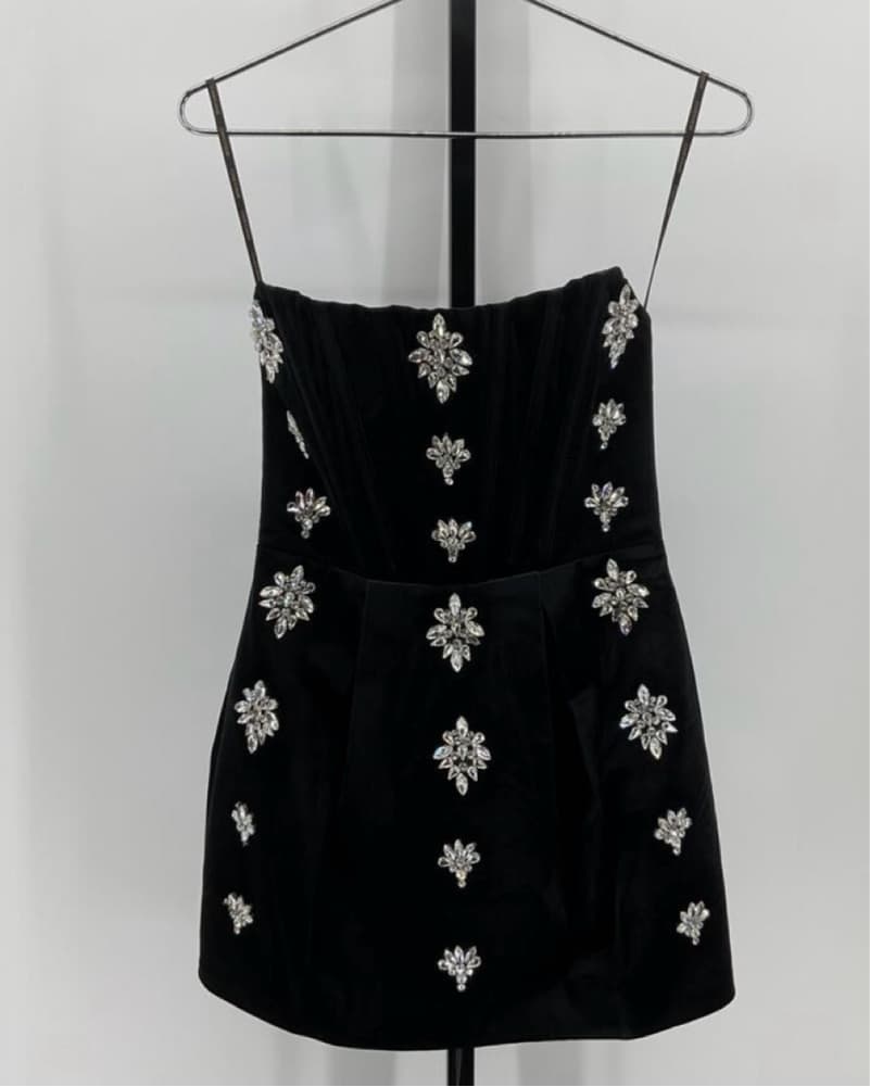 Bronx And Banco Embellished Velvet Dress - Image 4