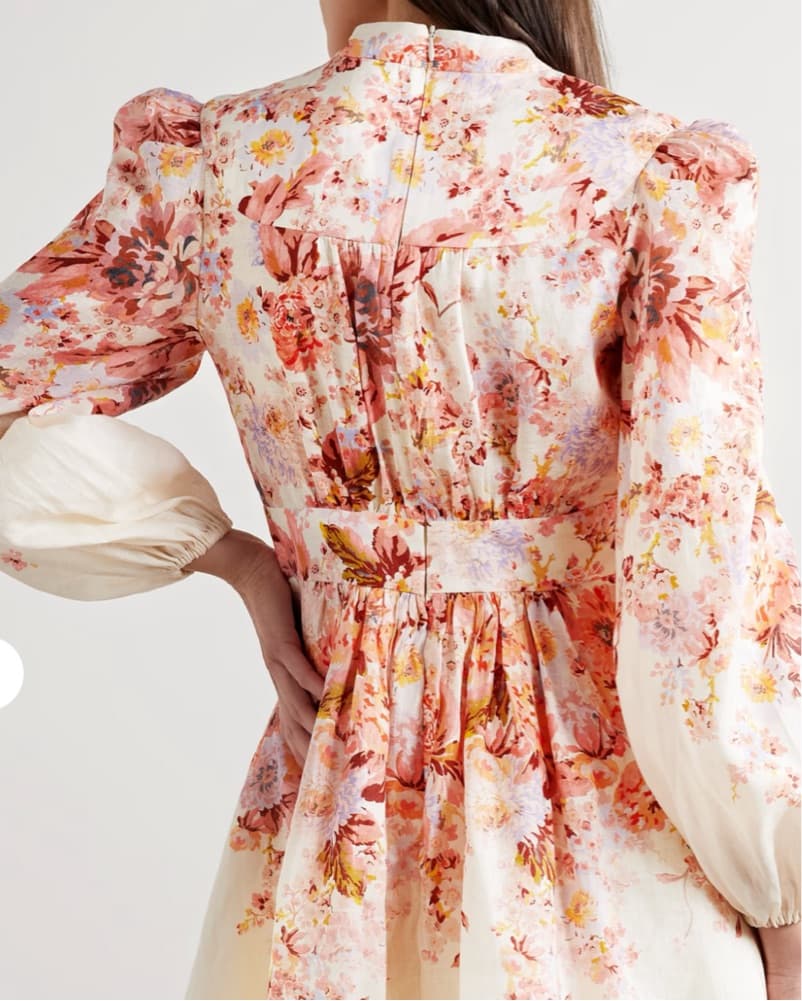 ZIMMERMANN Devi Floral Mini Linen Dress - Image 5