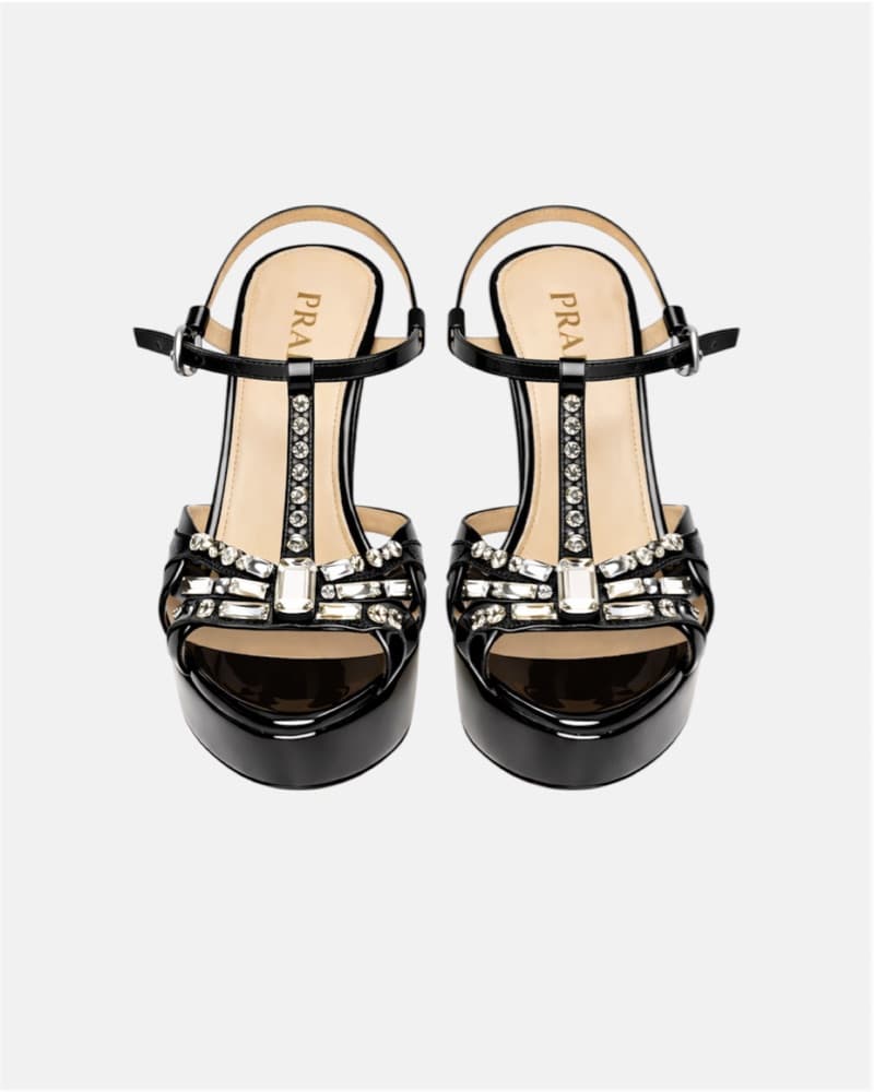 *VINTAGE* Prada Rhinestone Sandal Heels - Image 1