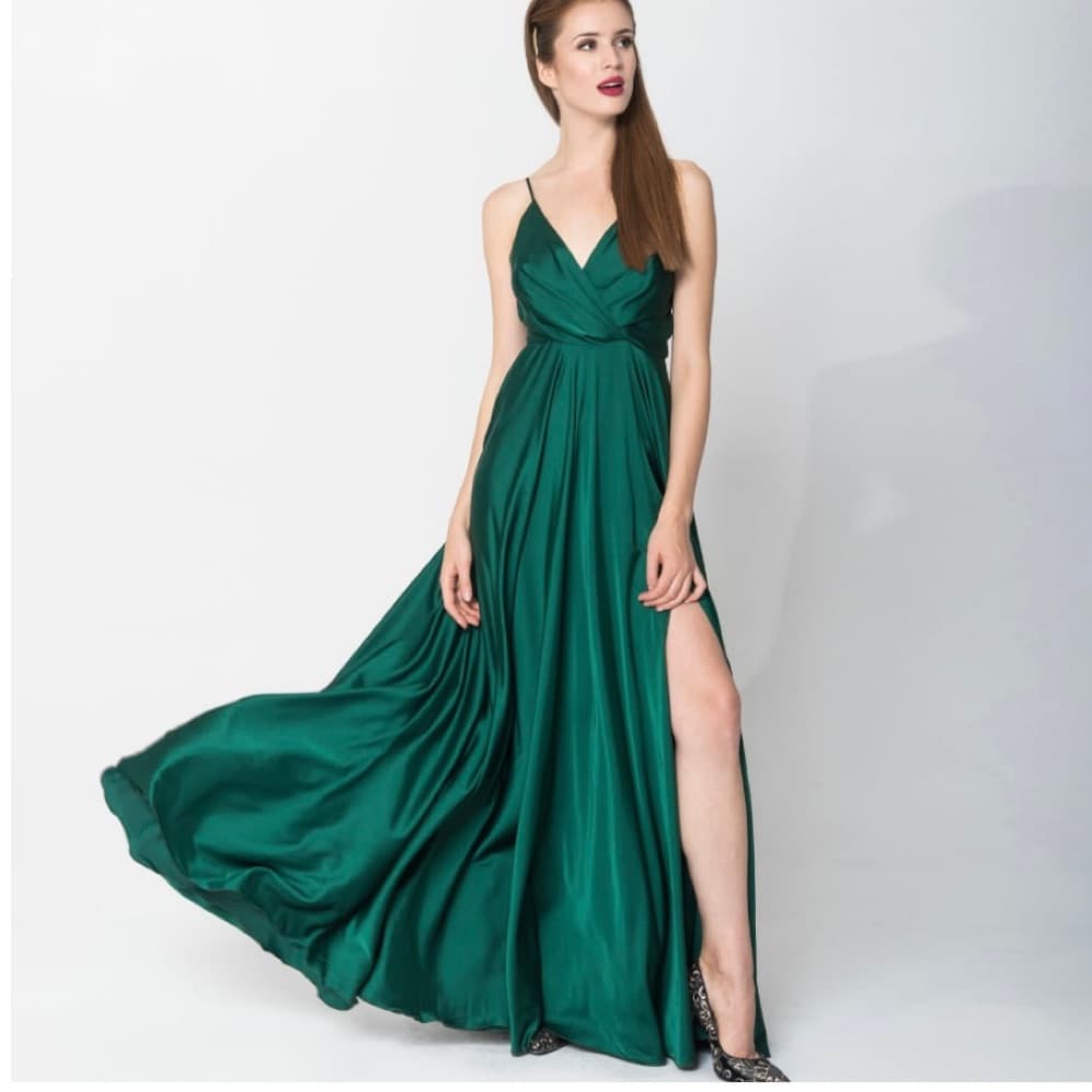 Emerald Green Evening Gown - Image 1