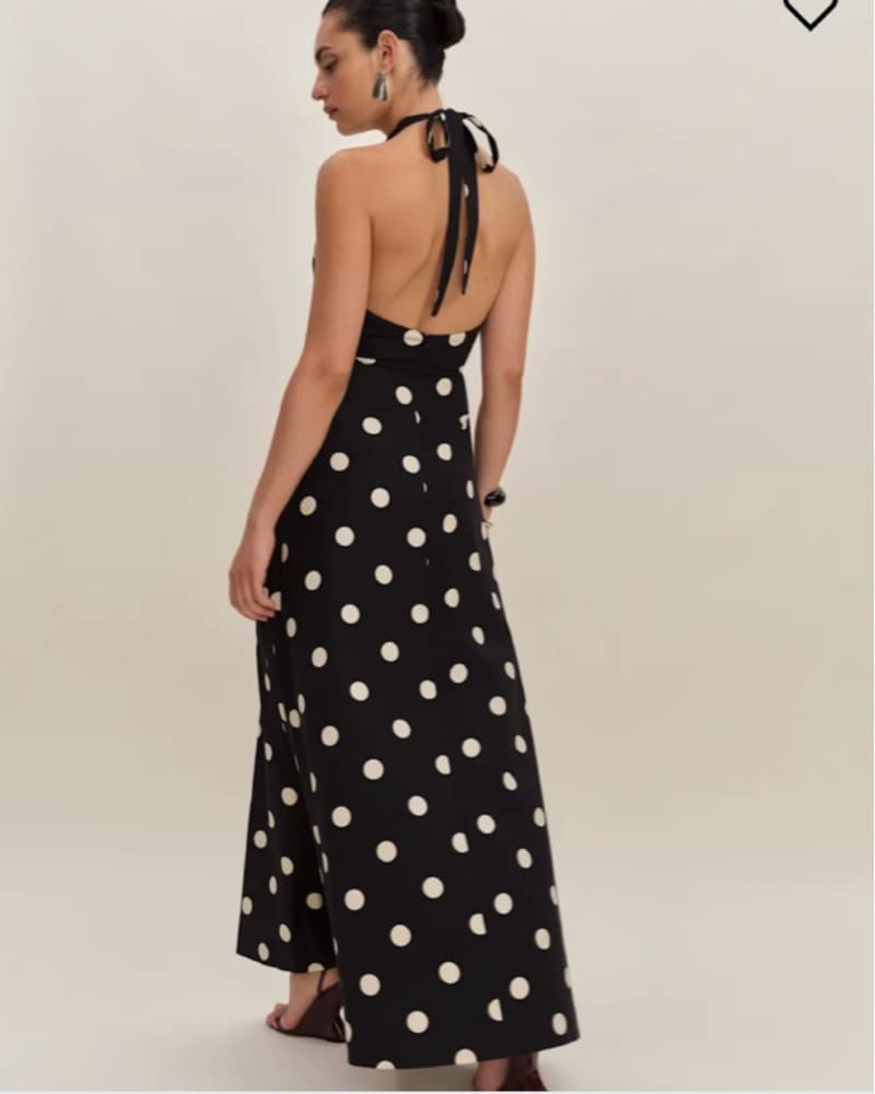 Reformation polka Dot Halter Dress - Image 3