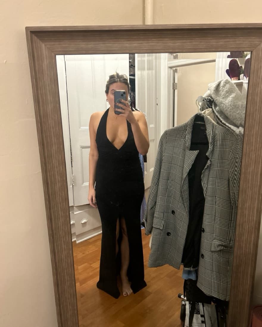 Black Halter Dress Revolve - Image 1