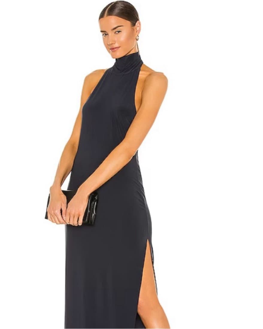 Norma Kamali Halter Gown with slit - Image 1