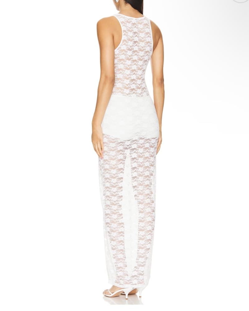Alexa Sheer Maxi Dress in White - Image 3