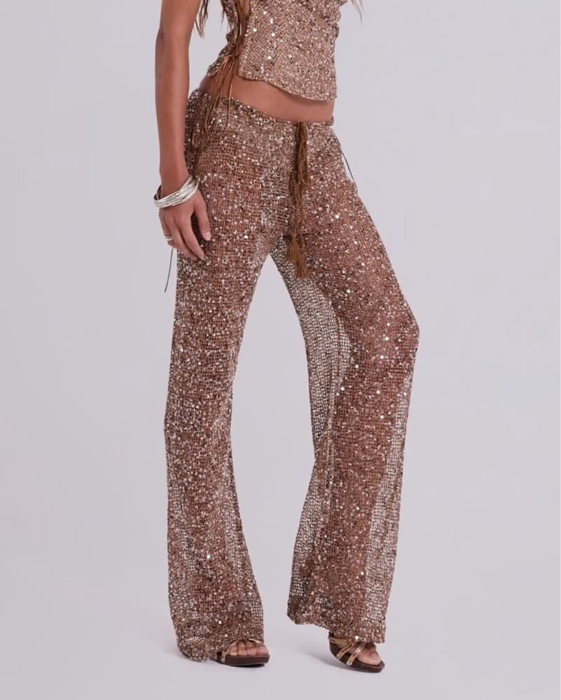 Jaded London Deva Sequin Knit Trousers  - Image 1