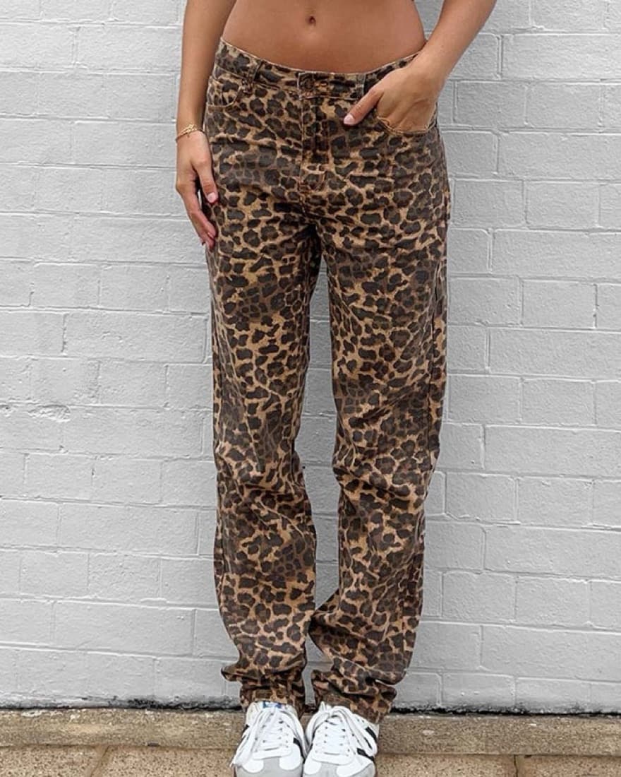 Lioness Top model Leopard Print Jeans - Image 1