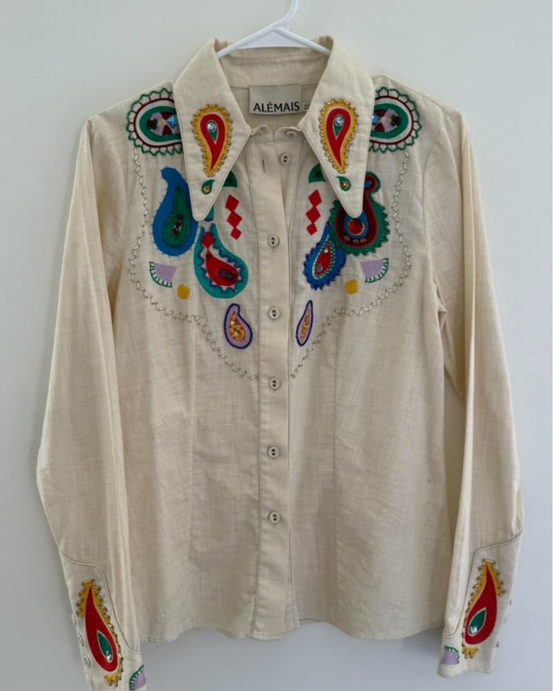 Embroidered Paisley Western Shirt - Image 1