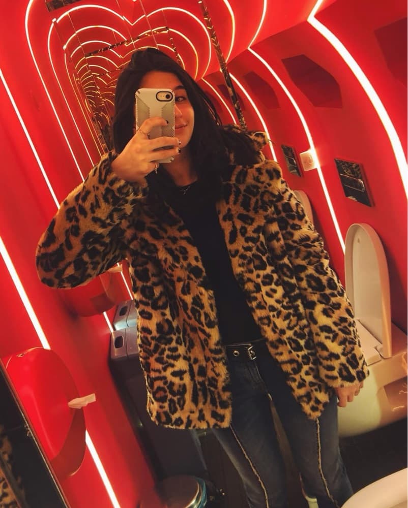 Leopard Print Faux Fur Coat - Image 1
