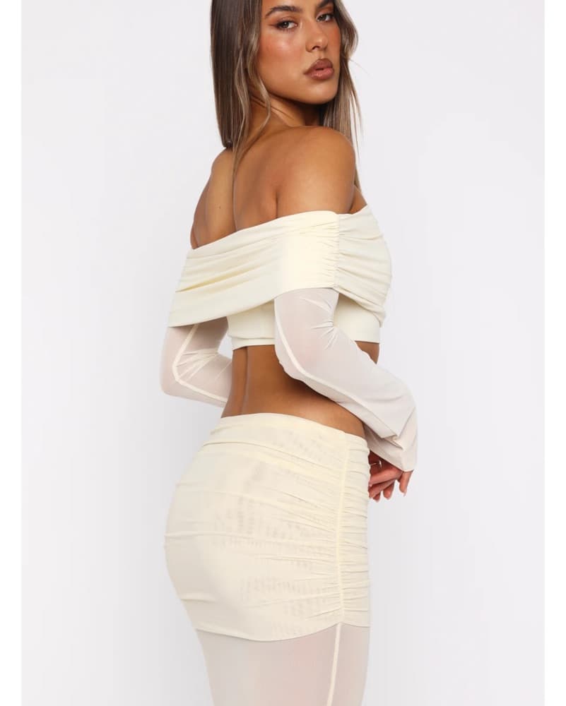 Mesh Long Sleeve Skirt Set  - Image 3