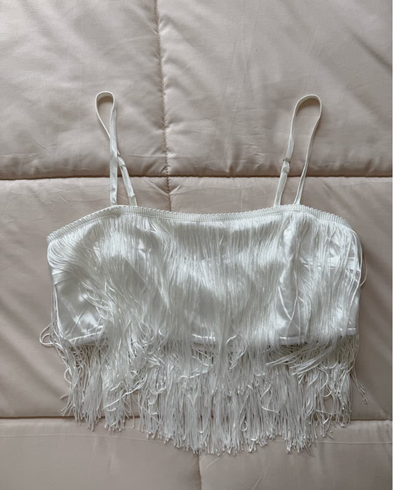 12th Tribe Gatsby White Fringe Top - Image 2