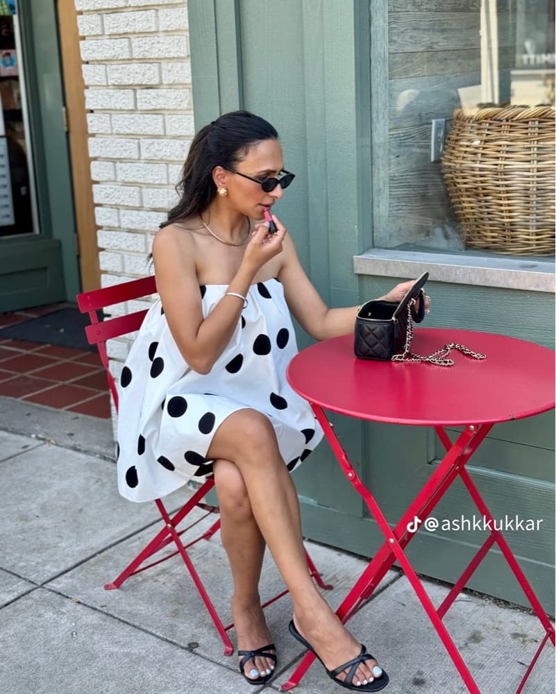 Zara Polka Dot Strapless Top  - Image 2