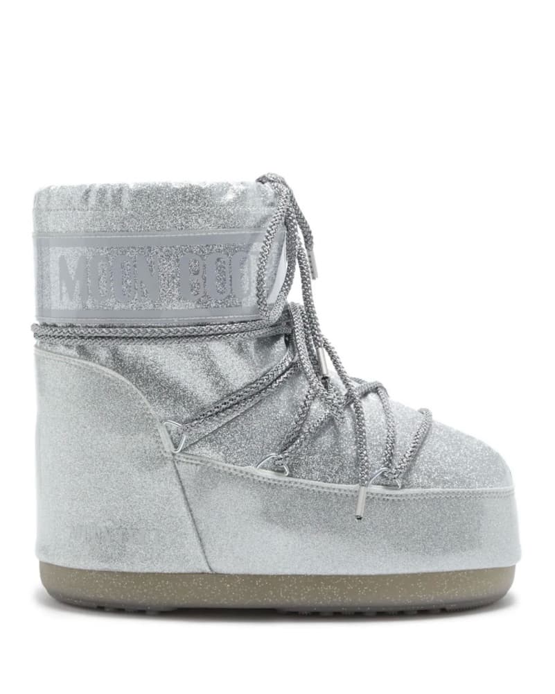 Moon Boot Icon Silver Glitter Boots - Image 1