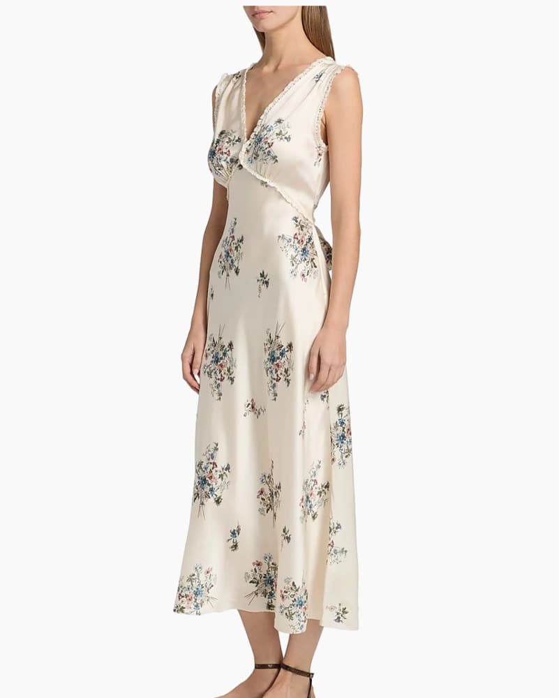 Doen Tahlia Floral Silk Midi Dress - Image 4