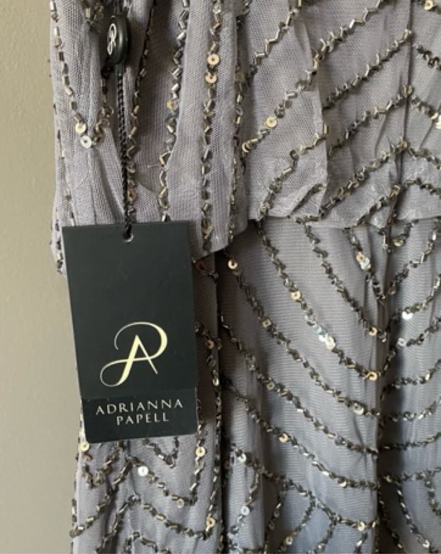 Adrianna Papell Blouson Beaded Dress - Image 3
