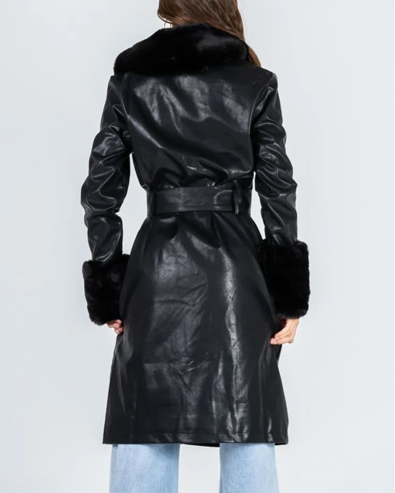 Princess Polly Brooklyn FauxLeather Coat - Image 3
