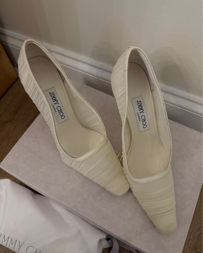 Jimmy Choo Lotta 100mm Ruched Tulle Heel - Image 5