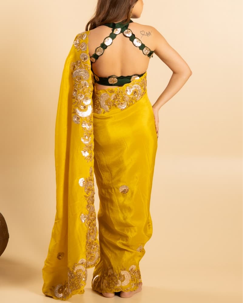 Yellow Pre Draped Saree XS-L - Image 6