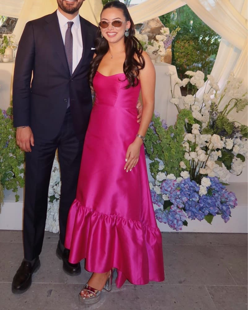 Alfred Sung - Strapless Fuchsia Dress - Image 1
