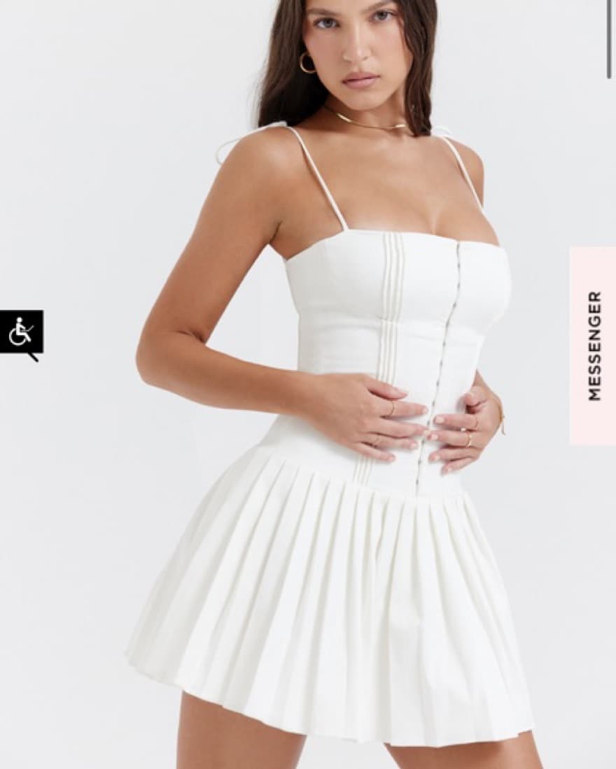 House Of CB Marcy White Pleated Dress - Image 6